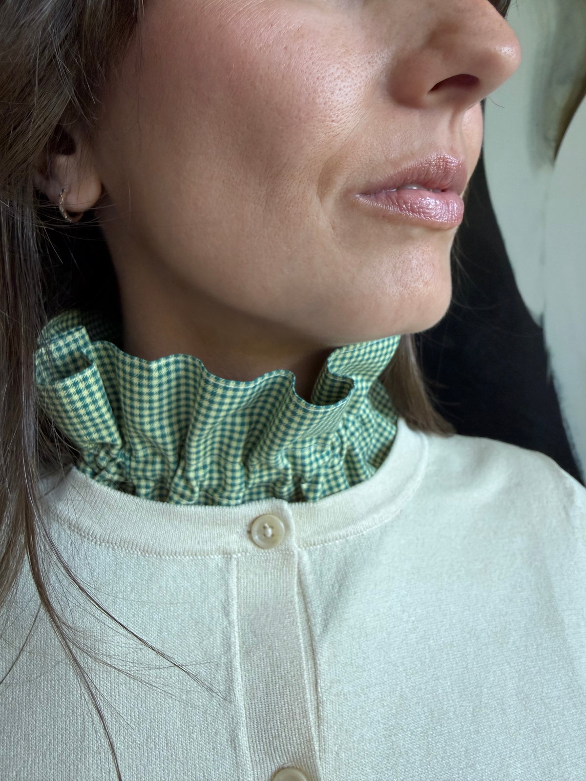 Gingham Field Cuff & Collar Set