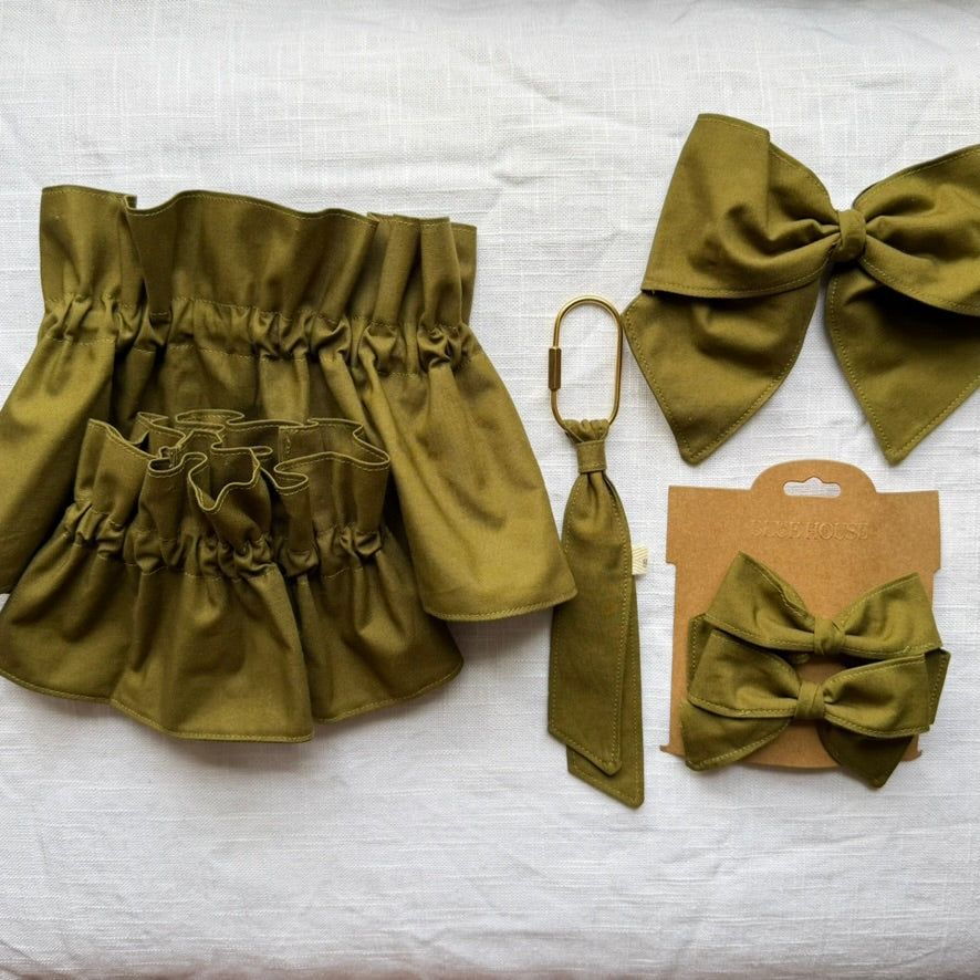 Olive Mini Bow Set