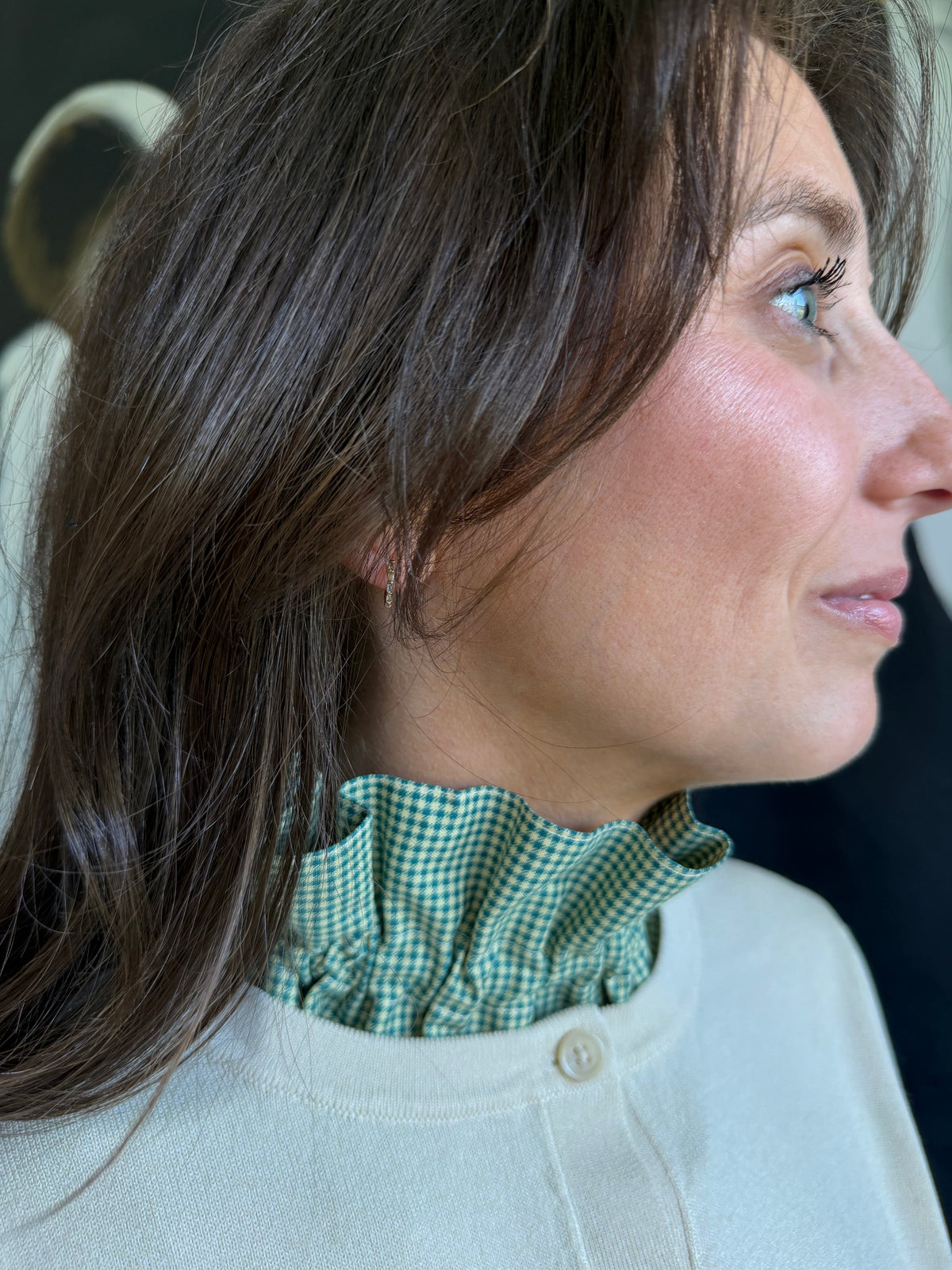 Gingham Field Cuff & Collar Set