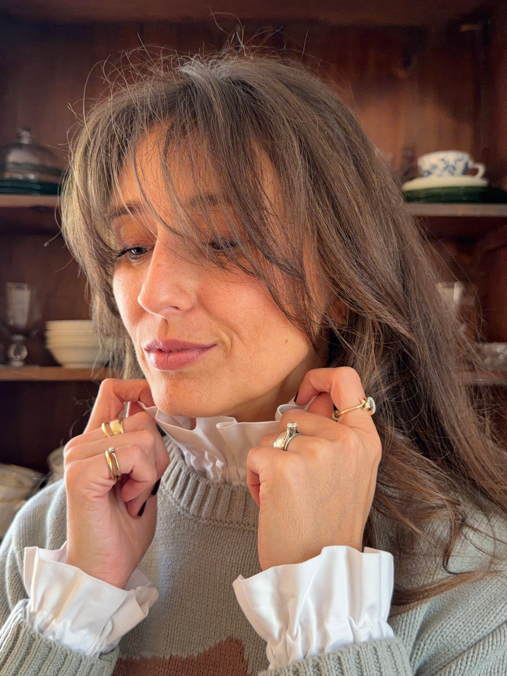 White Cuff & Collar Set