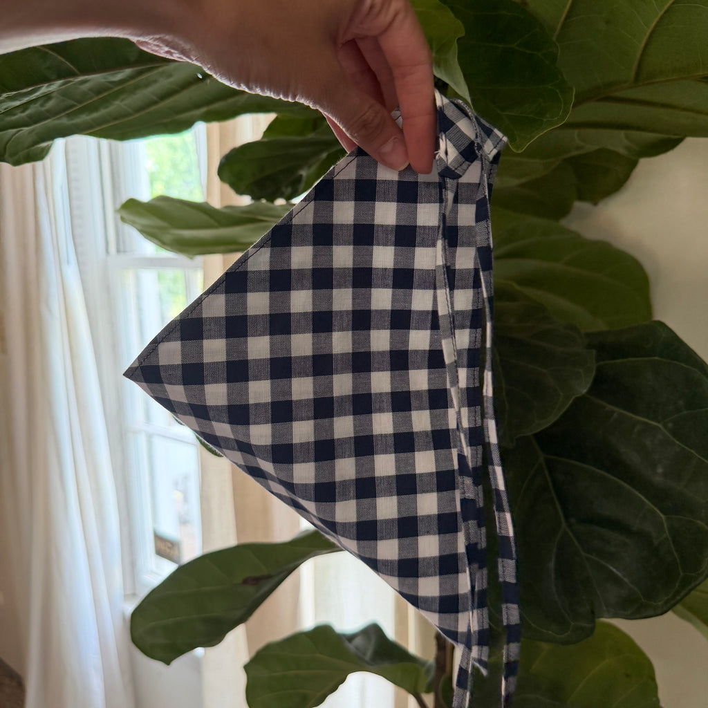 Navy Gingham Bandana Adult