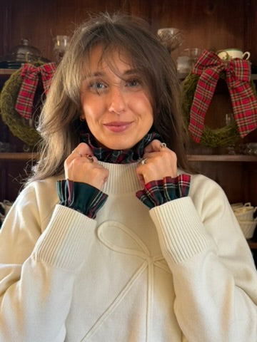 Christmas Plaid Cuff & Collar Set