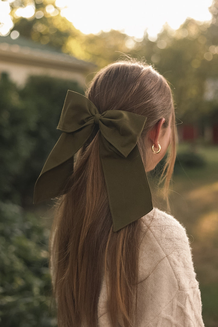 Olive Large Bow