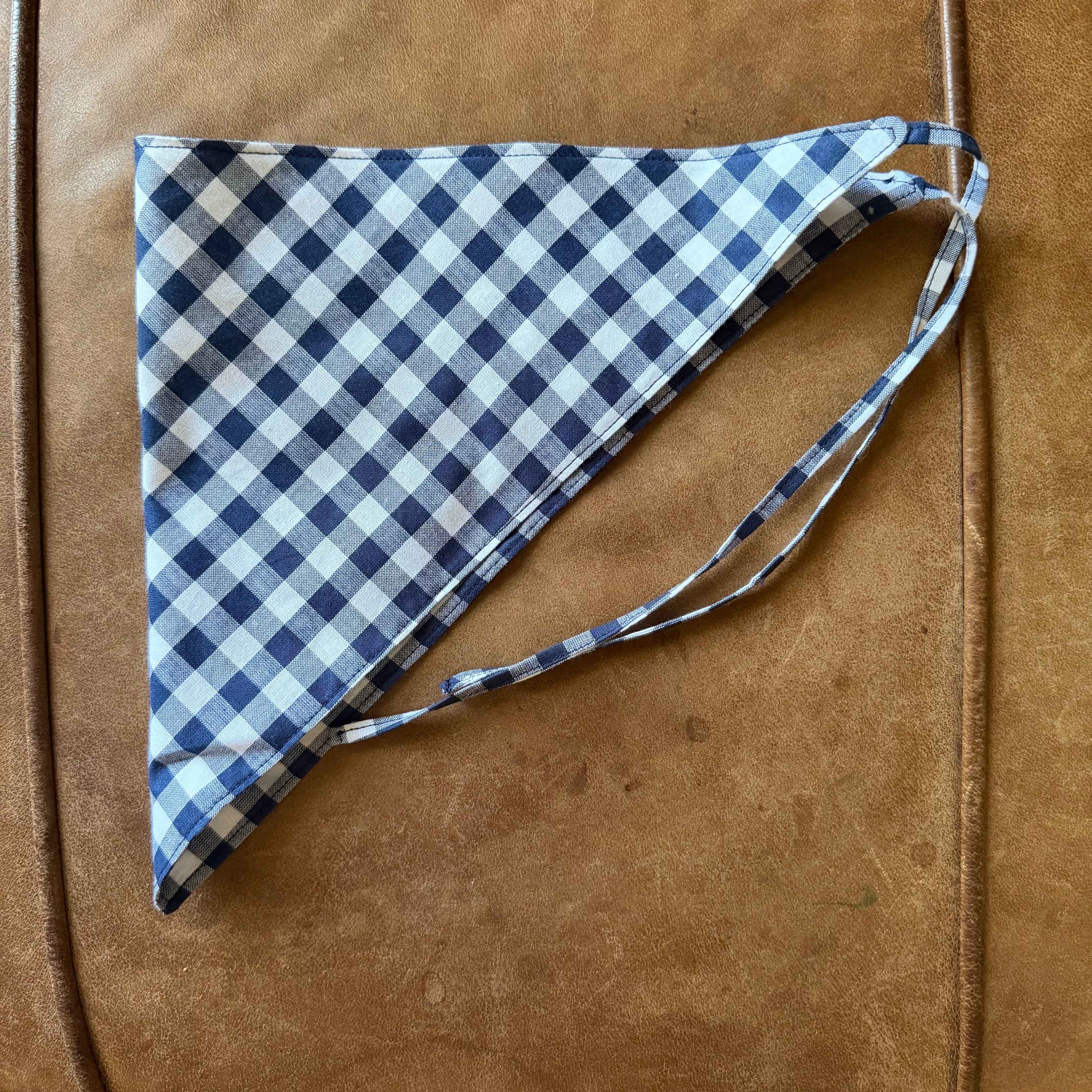 Navy Gingham Bandana Adult