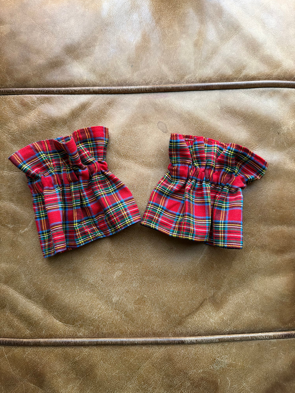 Red Tartan Cuff & Collar Set