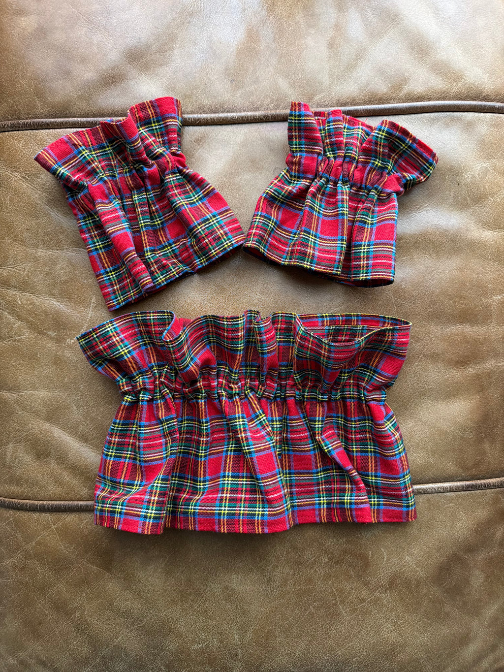 Red Tartan Cuff & Collar Set