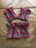 Red Tartan Cuff & Collar Set