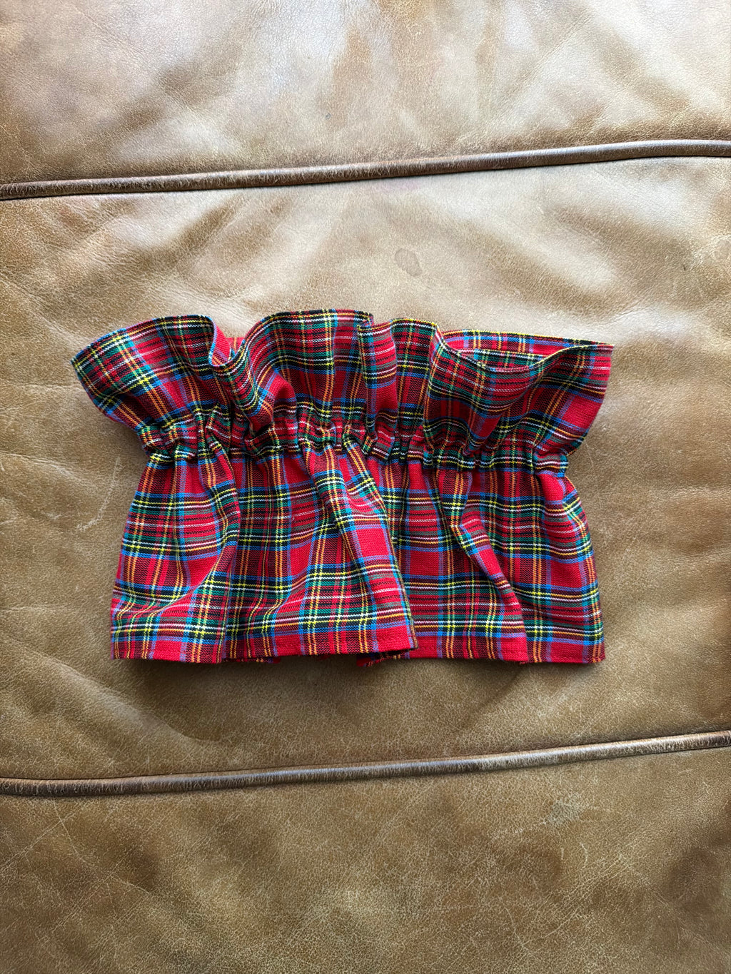 Red Tartan Cuff & Collar Set