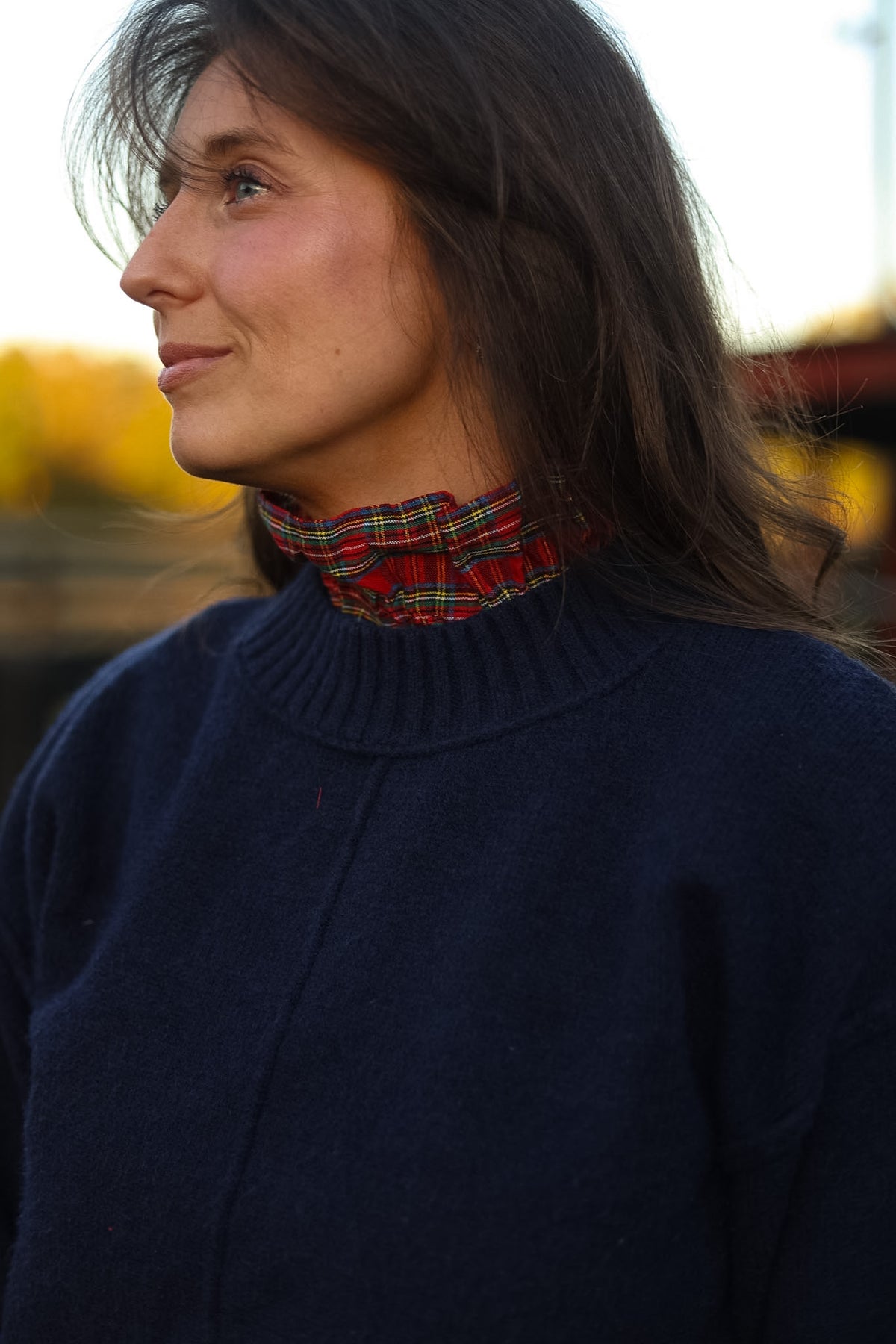 Red Tartan Ruffle Cuff & Collar Set