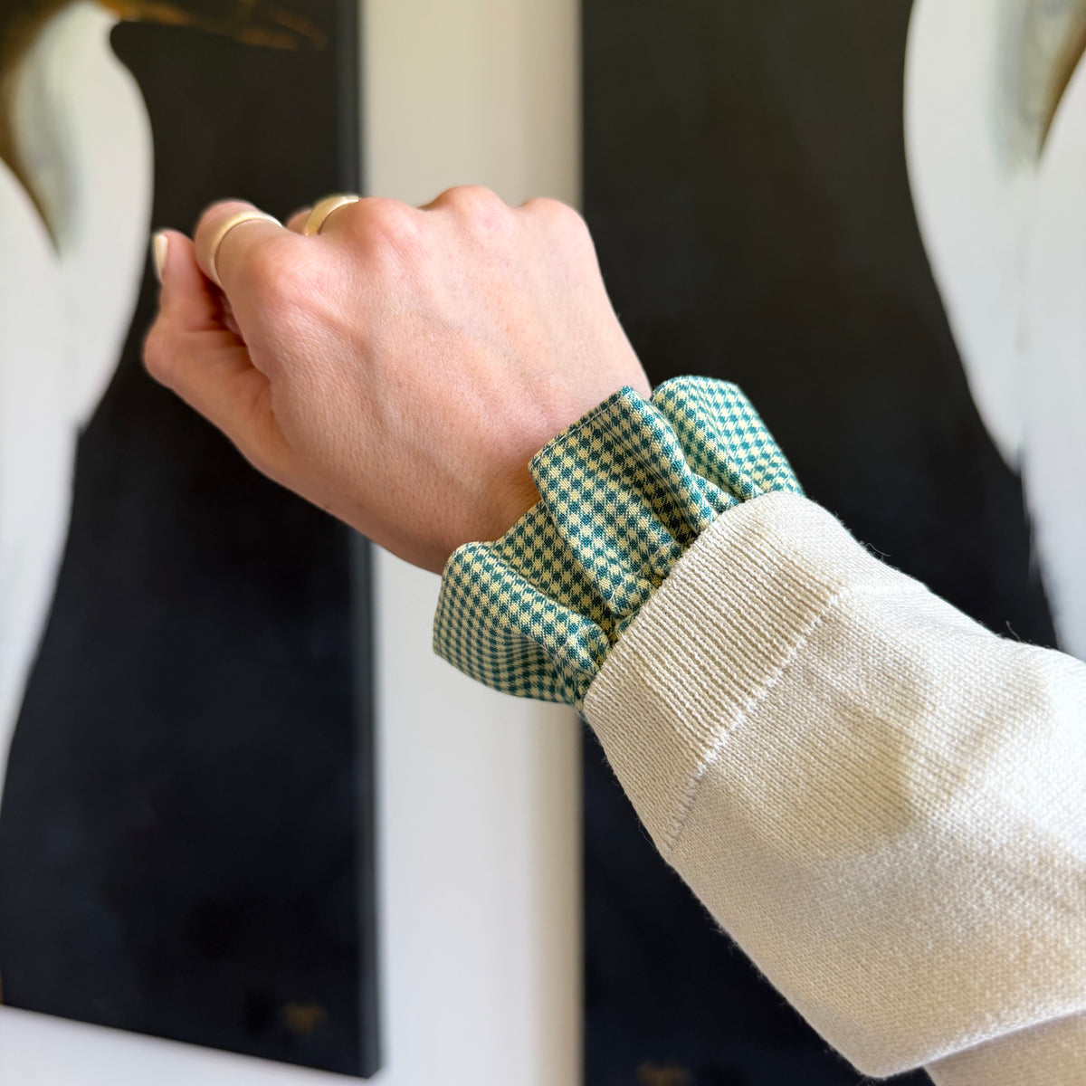 Gingham Field Cuff & Collar Set