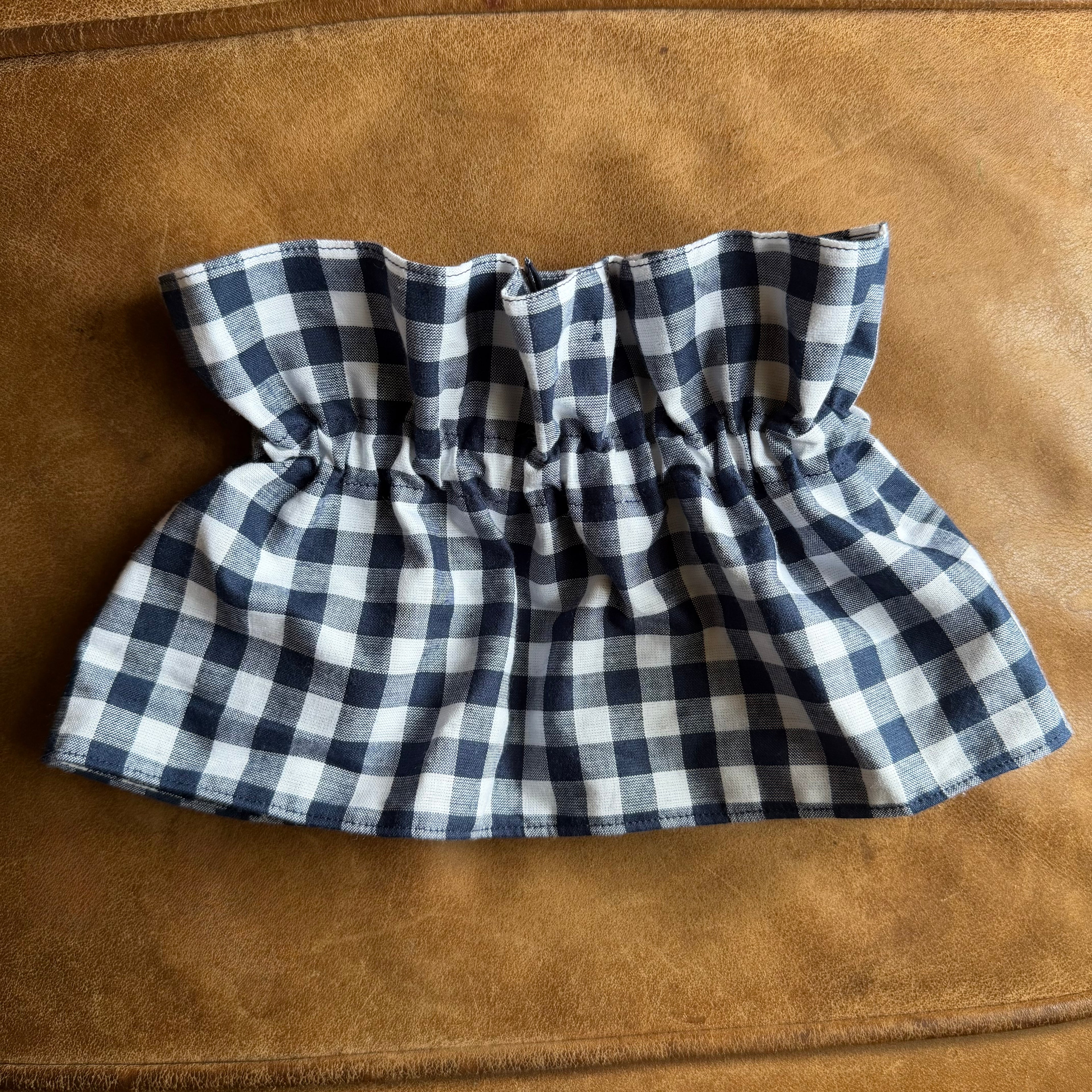 Navy Gingham Collar
