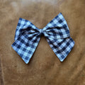 Navy gingham small bow