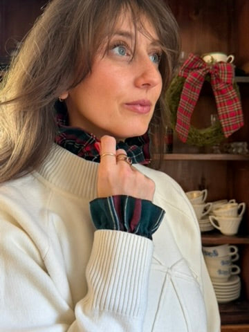 Christmas Plaid Cuff & Collar Set