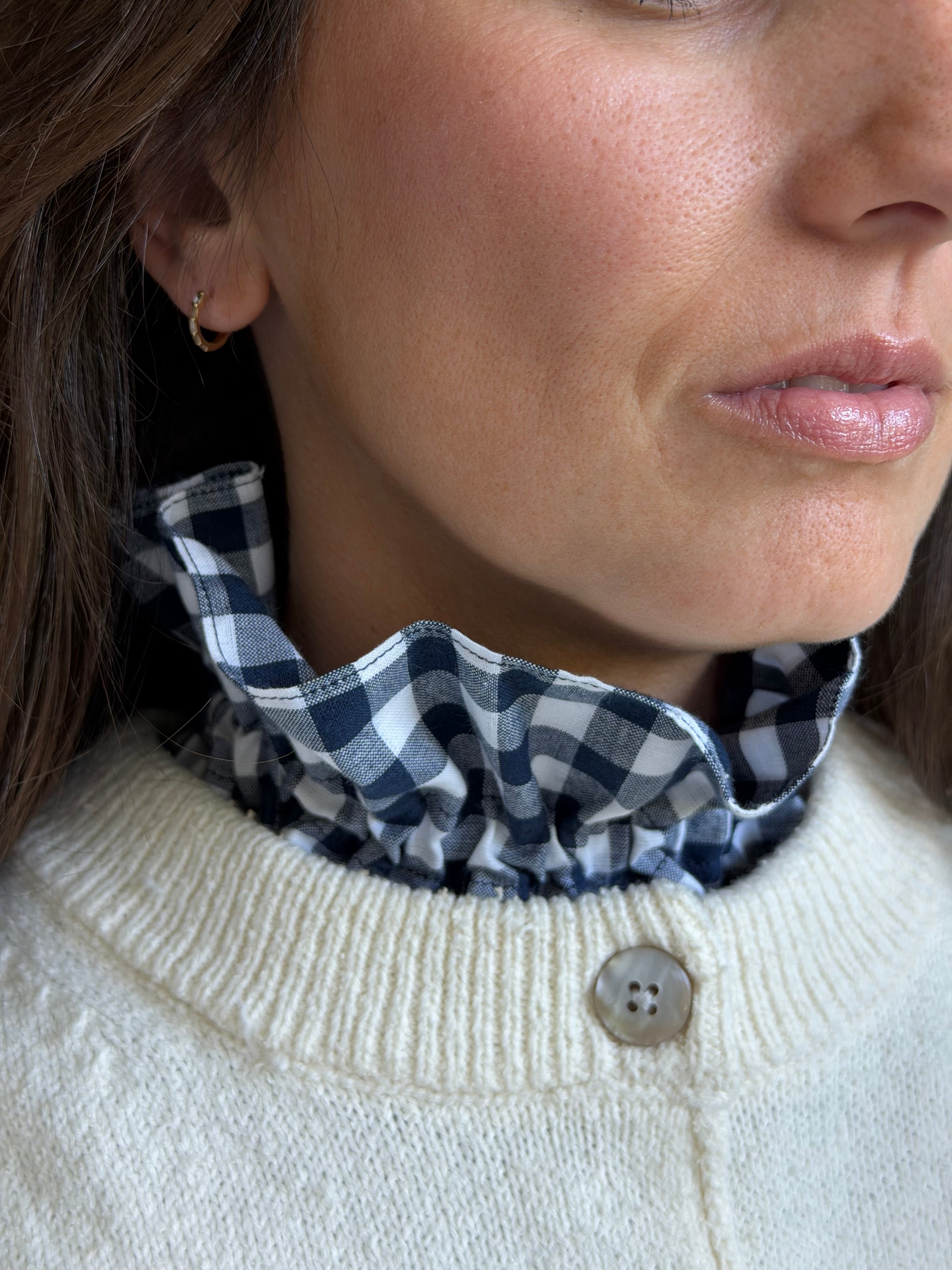 Navy Gingham Collar