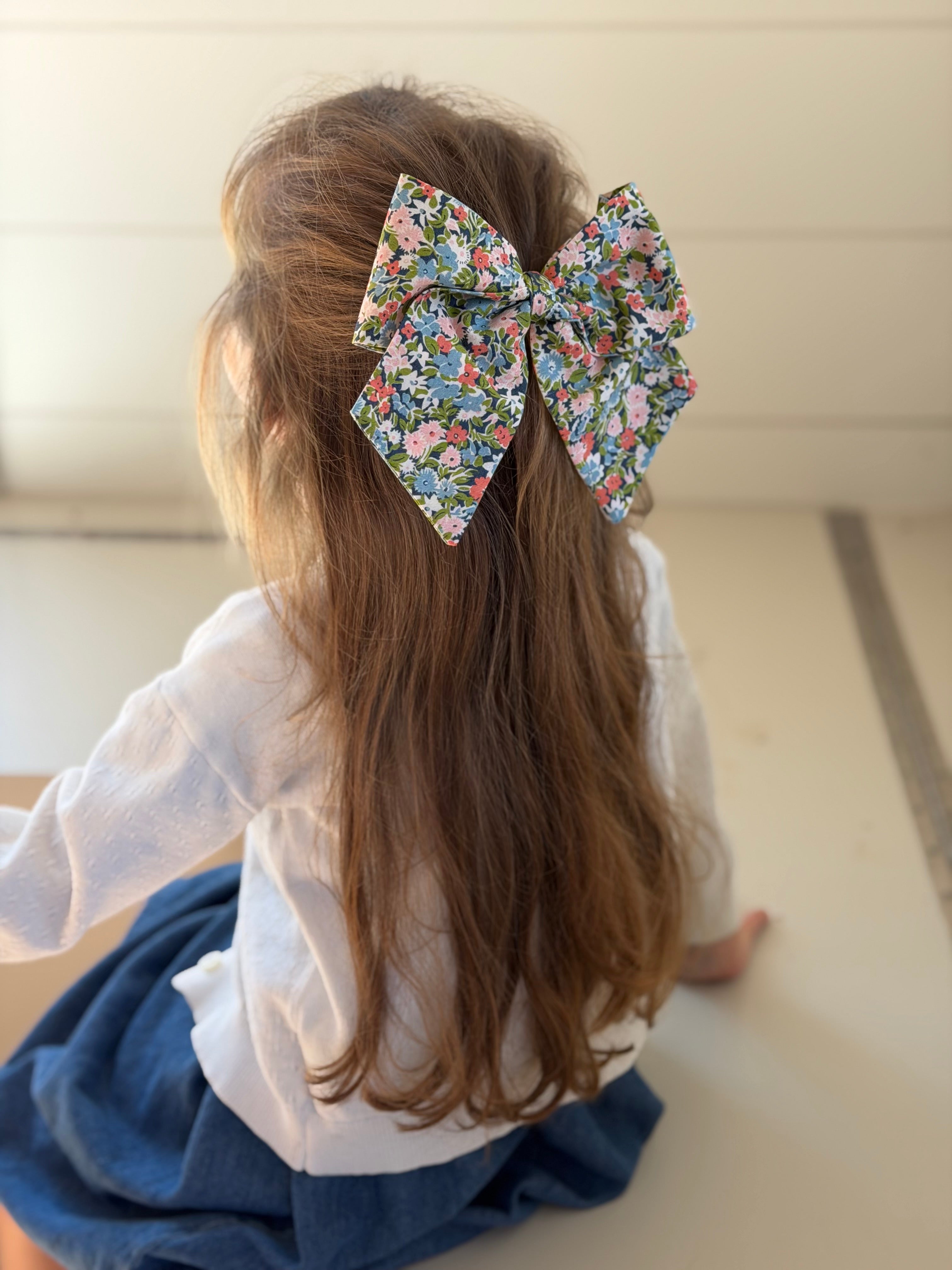 Floral Garden Sewn Bow – Small