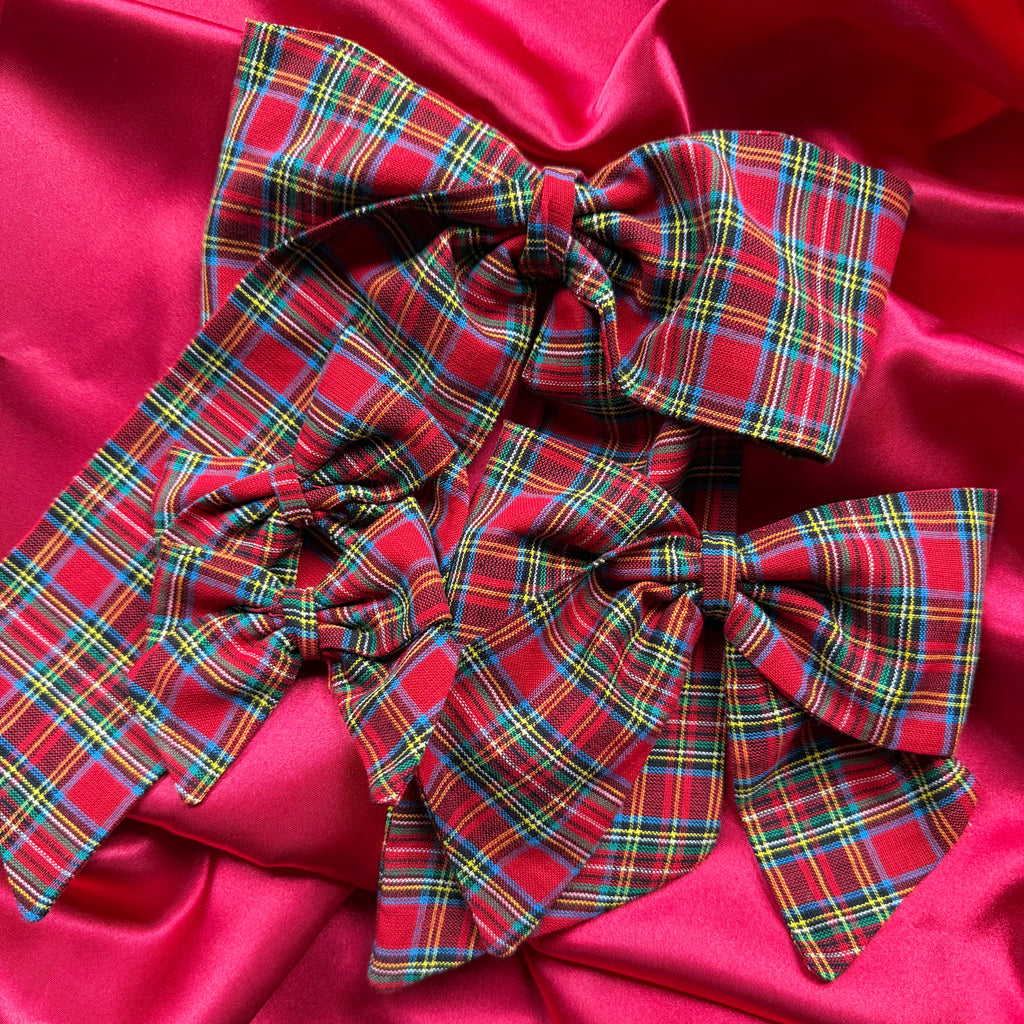 Red Tartan Bow - Mini Set