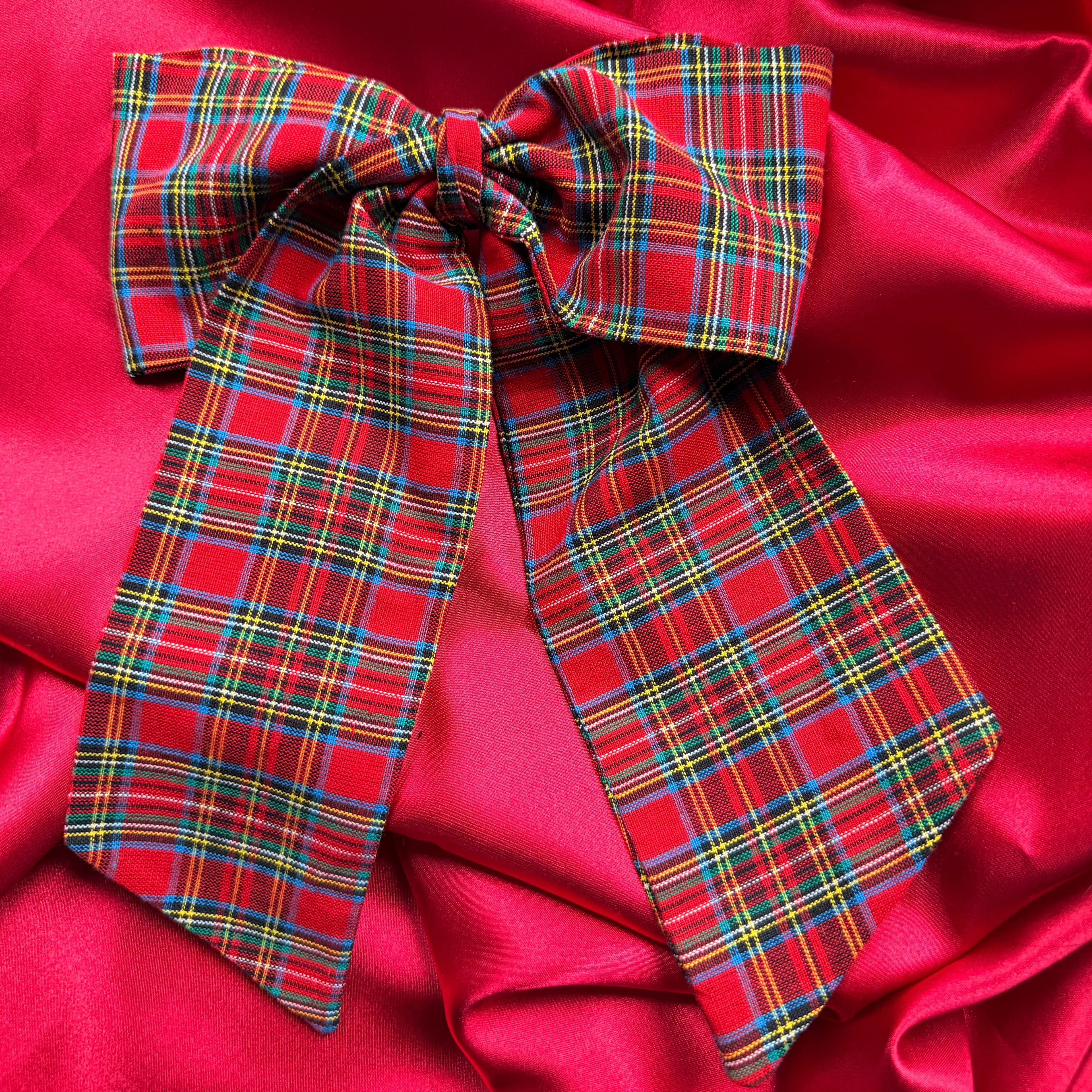 Red Tartan Bow - Large