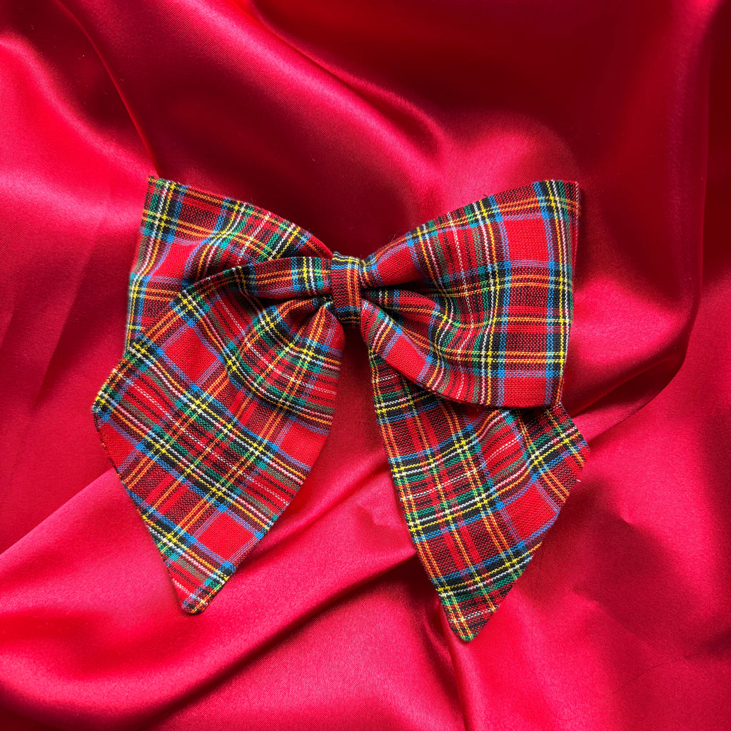 Red Tartan Bow - Small