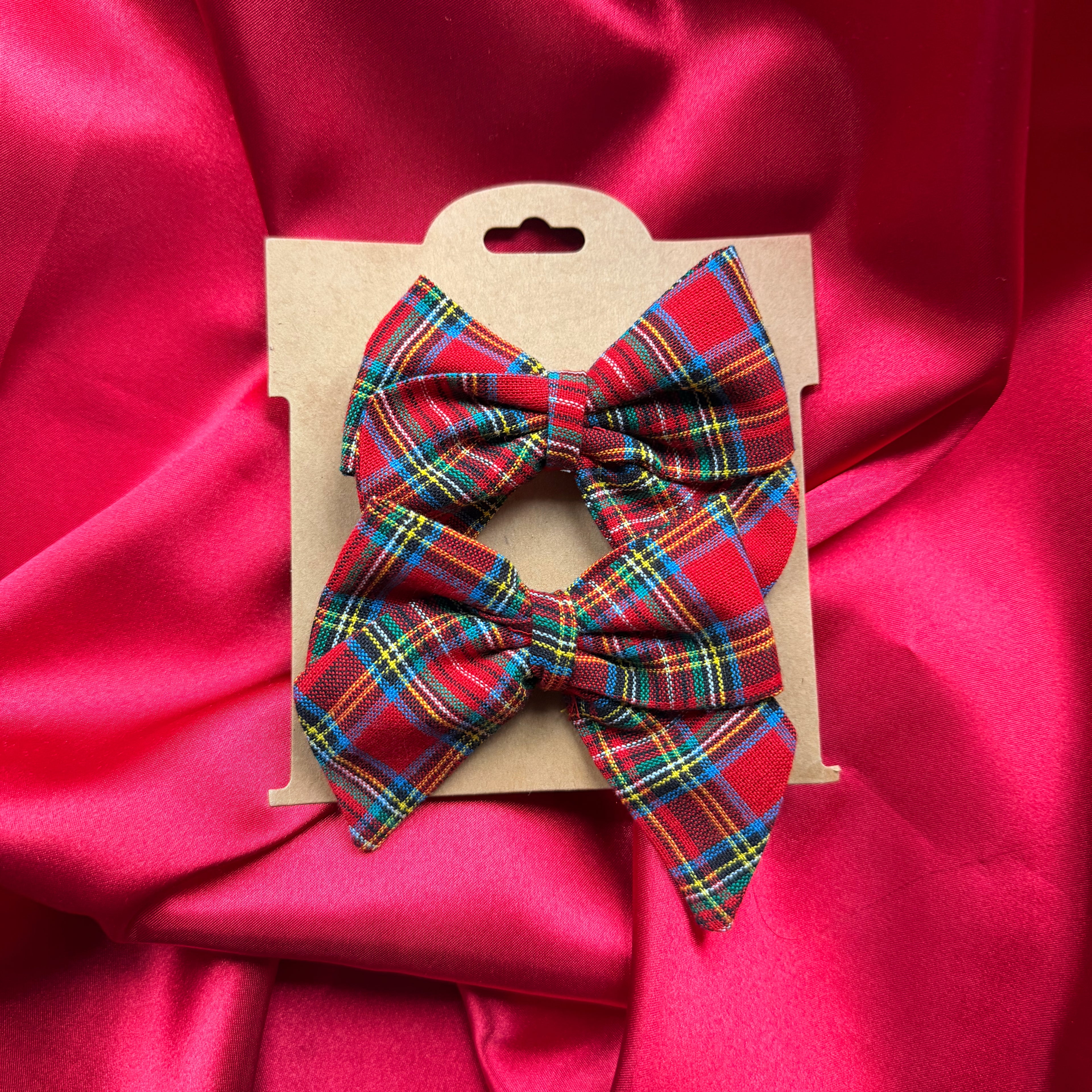 Red Tartan Bow - Mini Set