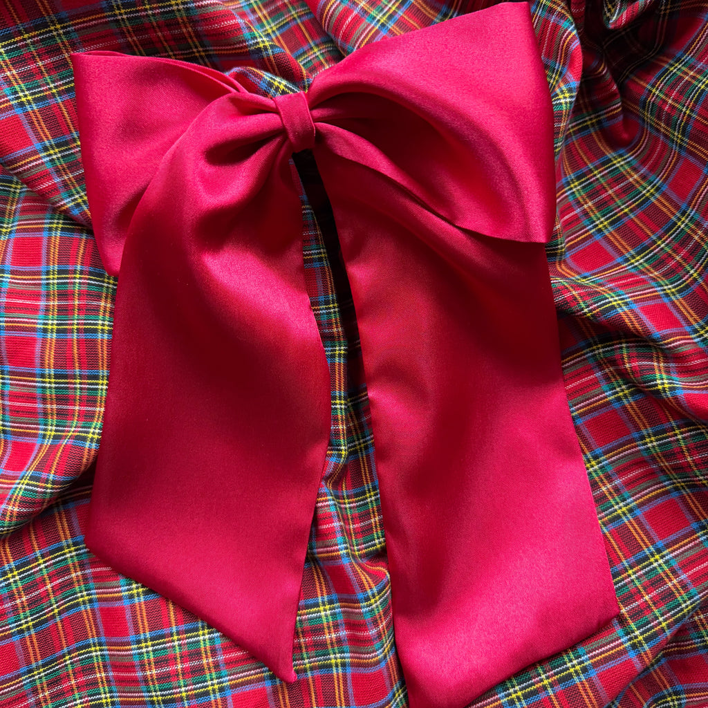 Red Satin Bow - Large