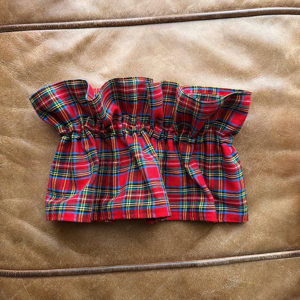 Red Tartan Ruffle Cuff & Collar Set