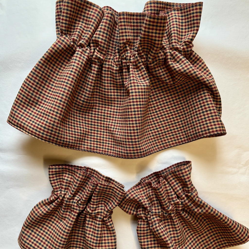 Burgundy & Blue Cuff & Collar Set