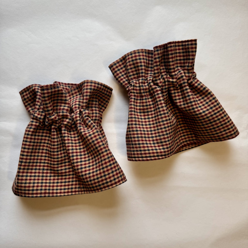 Burgundy & Blue Cuff & Collar Set