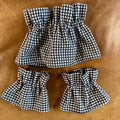 Houndstooth Flannel Ruffle Cuff & Collar Set