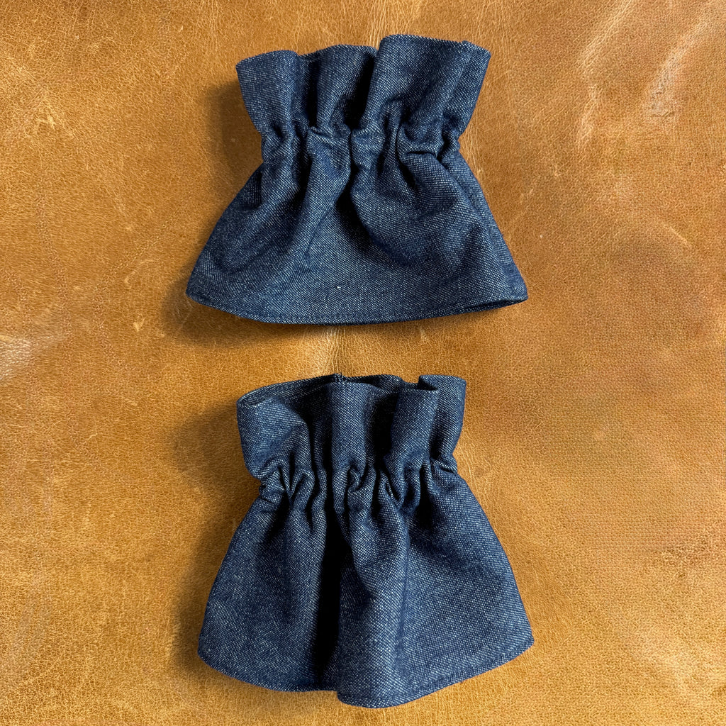 Blue Denim Ruffle Cuff & Collar Set