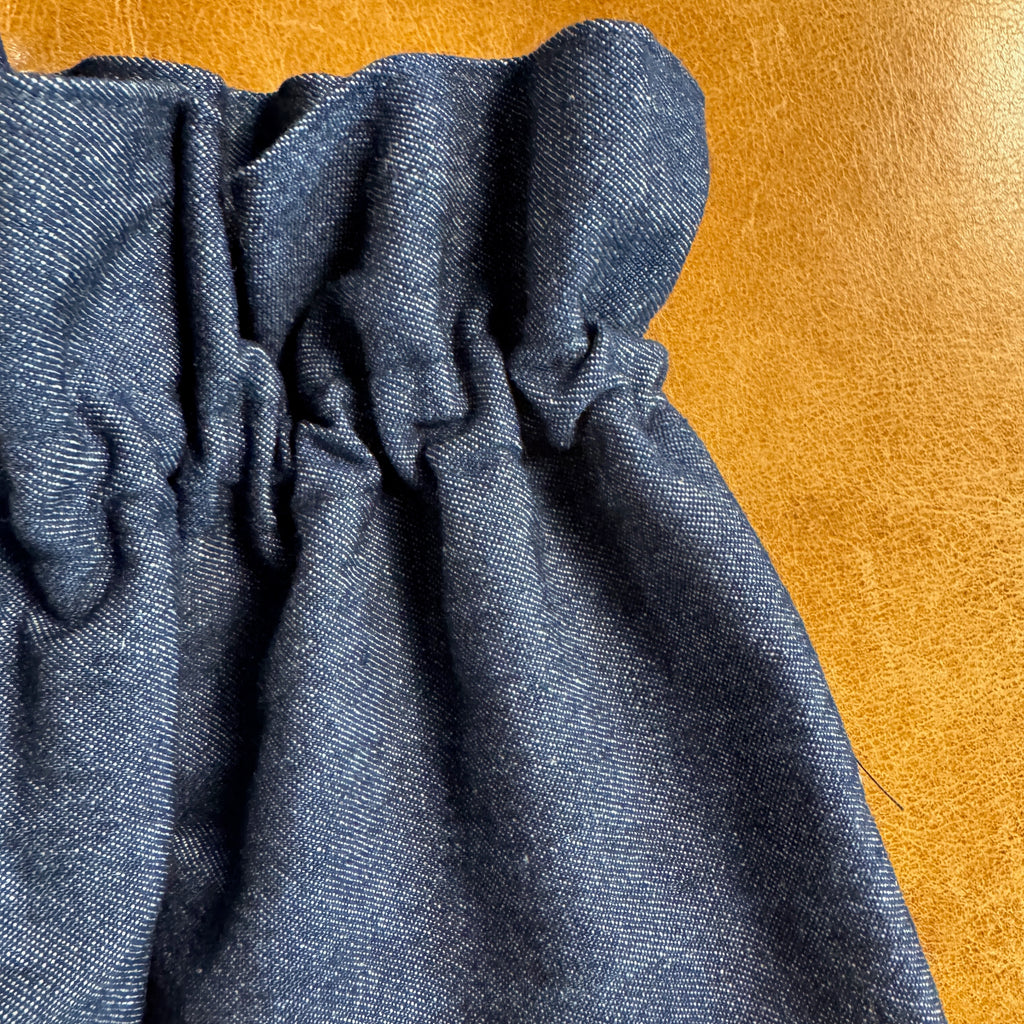Blue Denim Ruffle Cuff & Collar Set