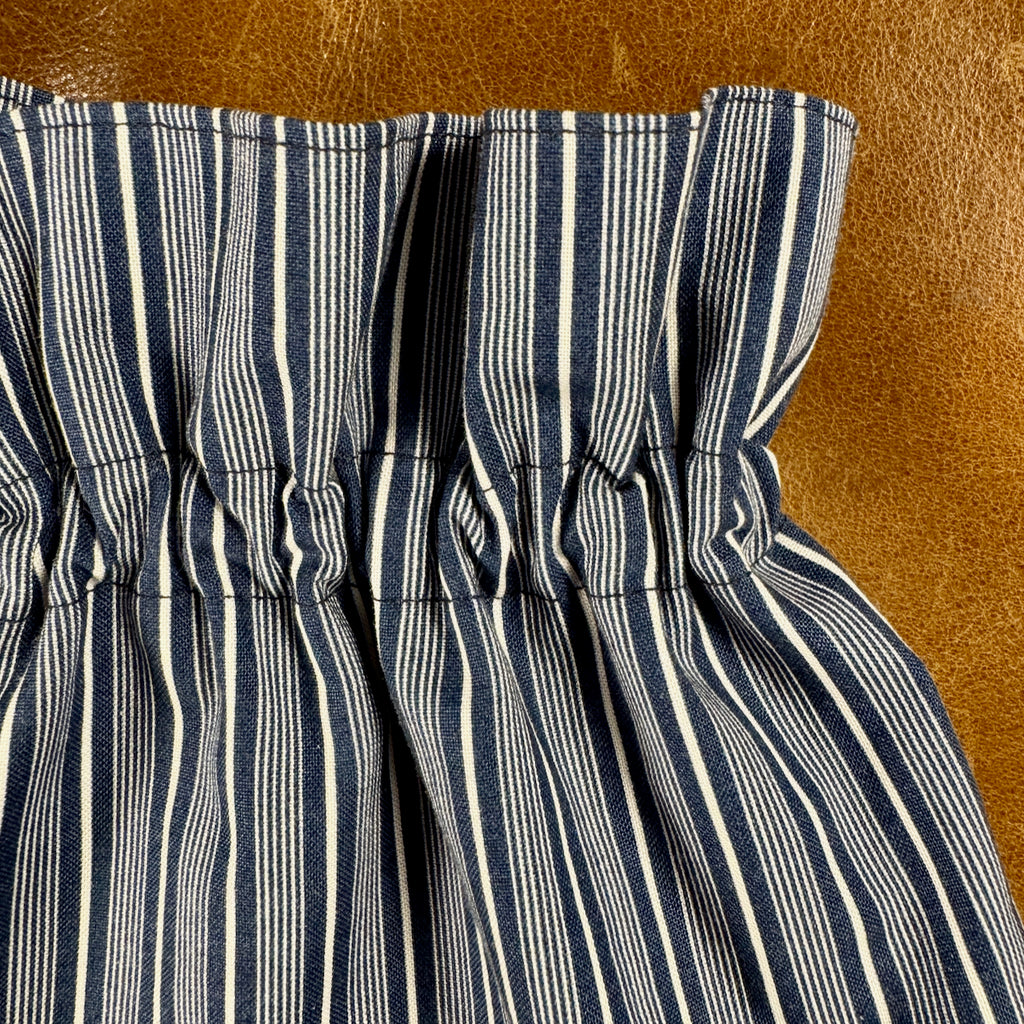 Vintage Blue Stripe Ruffle Cuff and Collar Set - Detachable Collar & Cuffs
