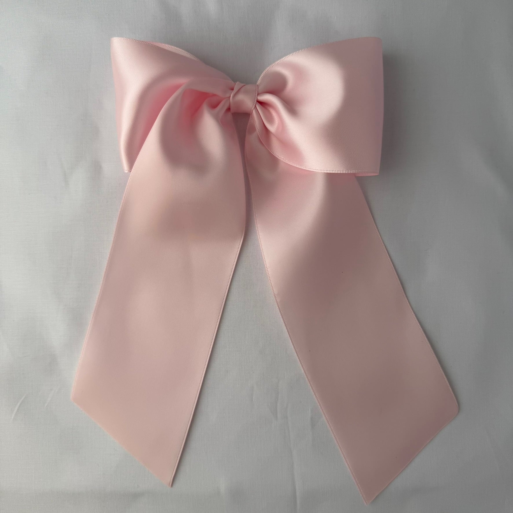 Pale Pink Satin Hair Bow, 3”