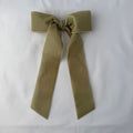 Sage Green Velvet Hair Bow - Handmade 2" Velvet Bow