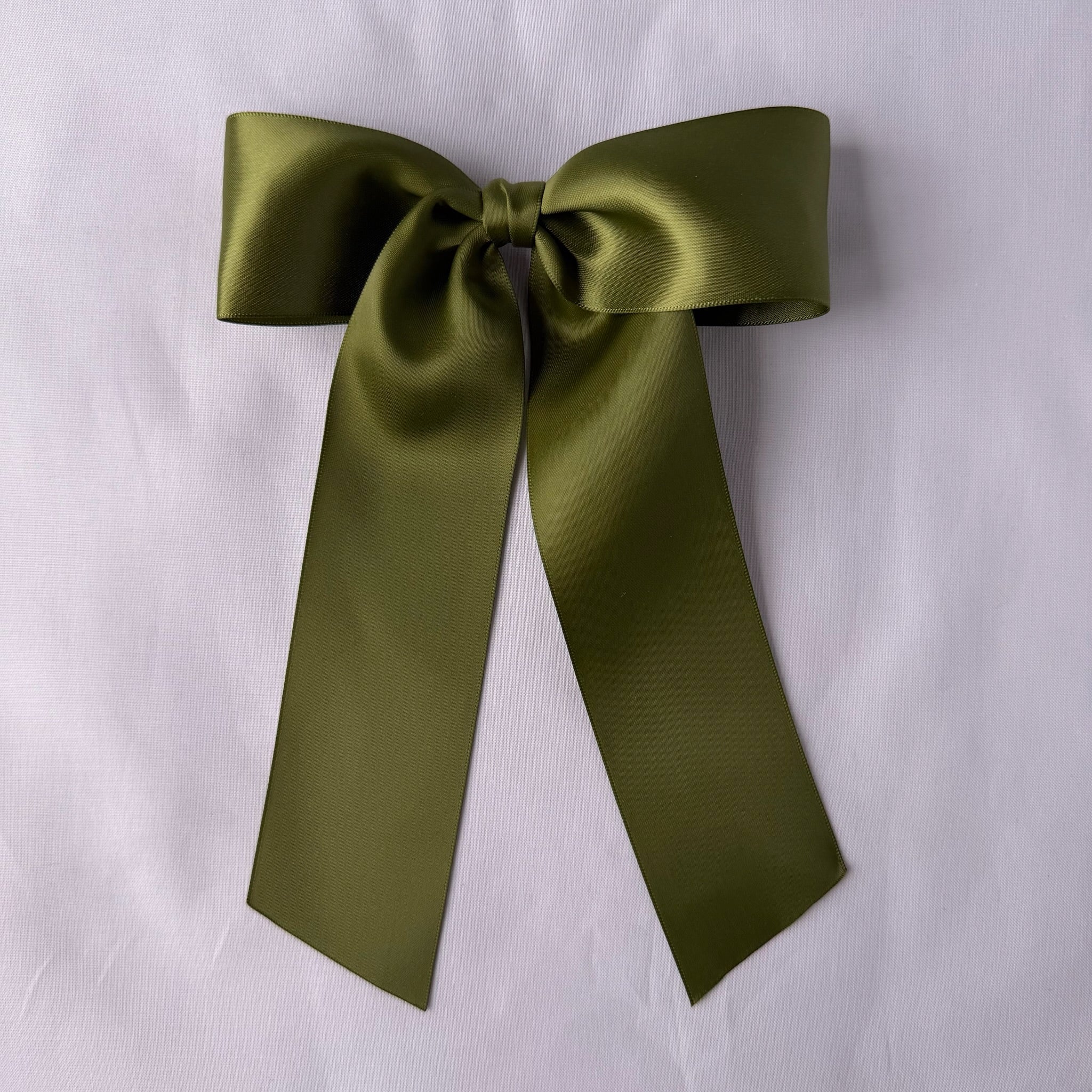 Moss Satin Bow, 2”