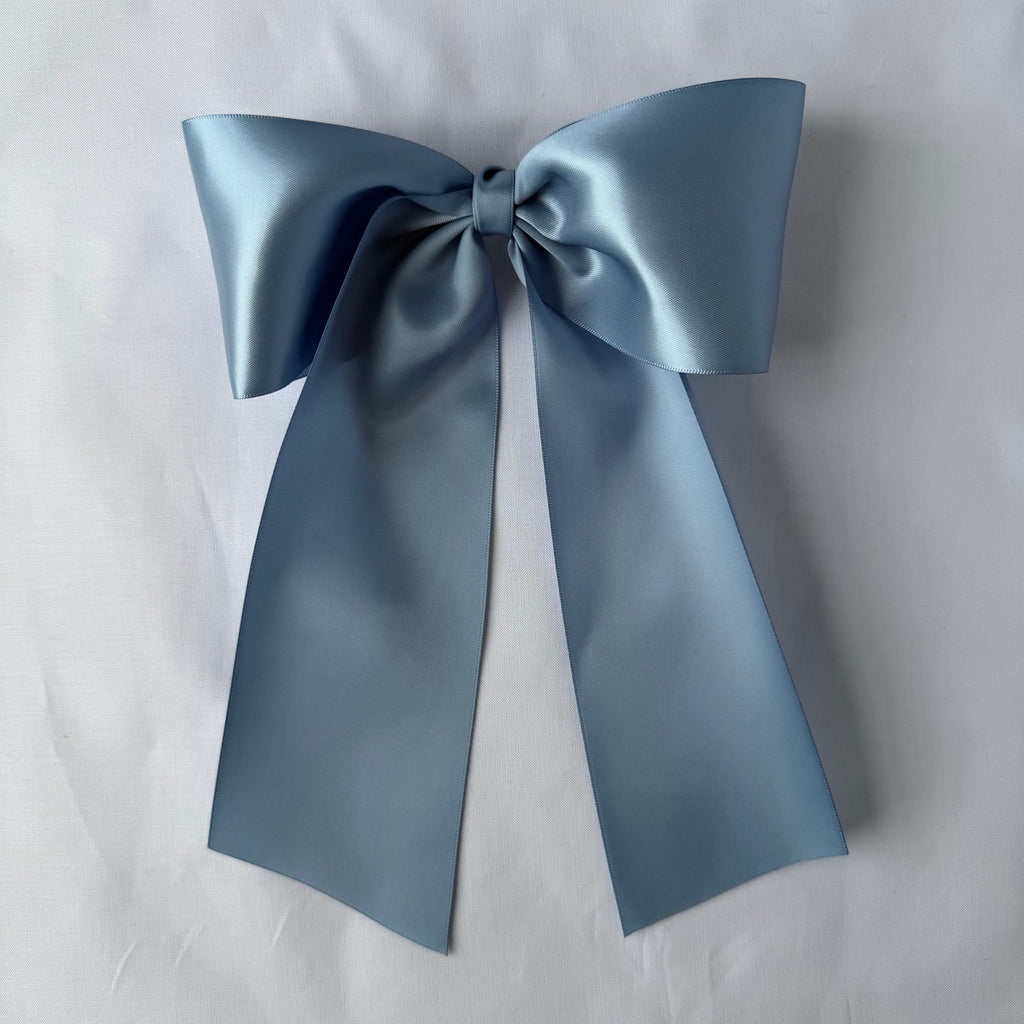 French Blue Satin Bow, 3”