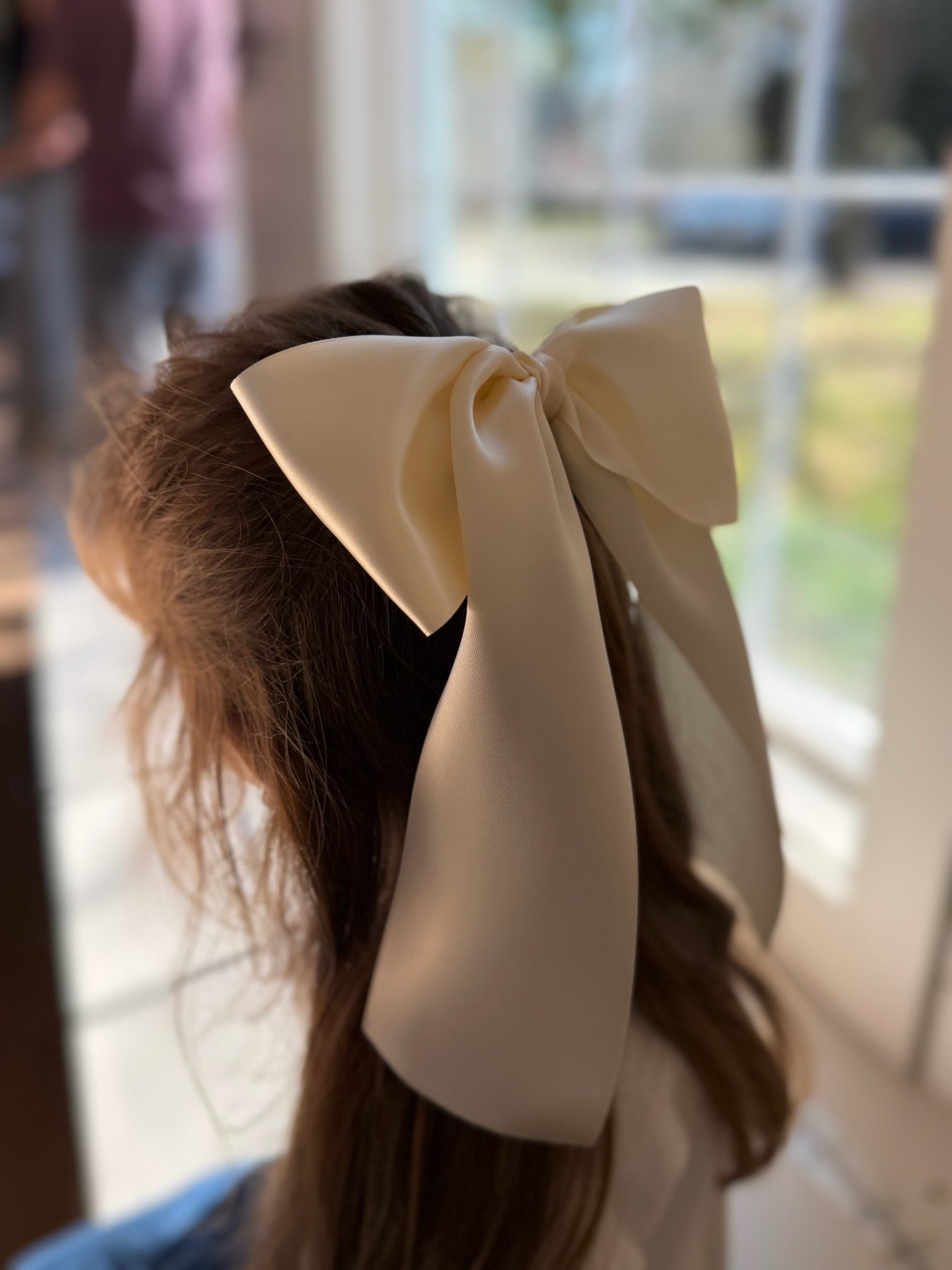 Ivory Satin Bow, 3”