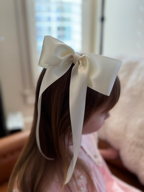 Antique White Satin Bow, 2.25”