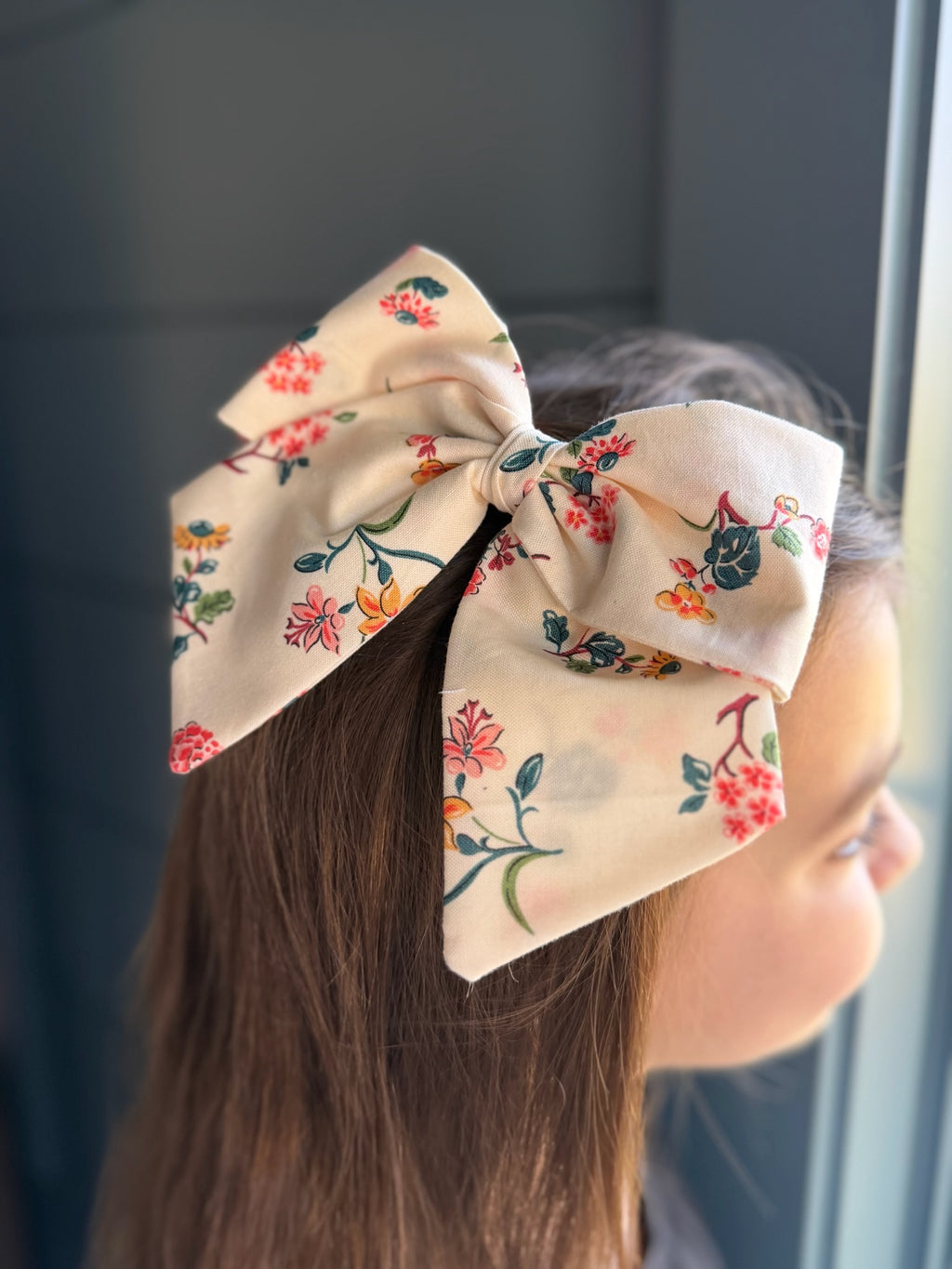 Poppy Field Sewn Bow – Small